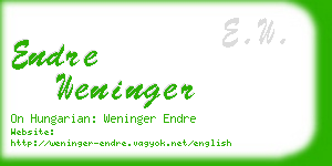 endre weninger business card